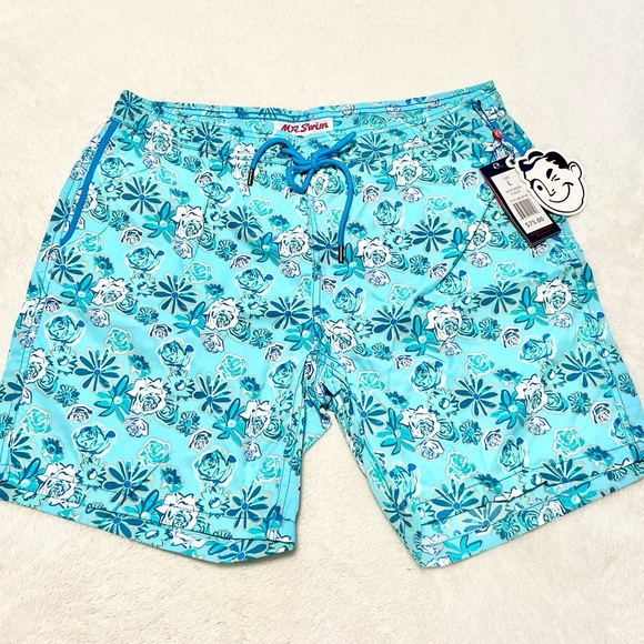 NWT Men’s Mr. Swim Daisy Roses Swim Trunks Size L - Picture 3 of 10